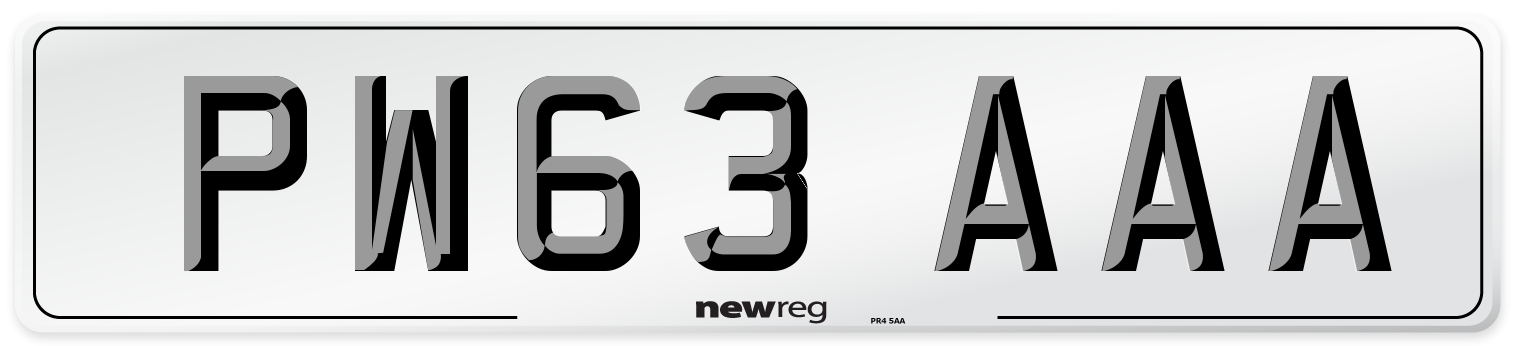PW63 AAA Number Plate from New Reg